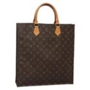 LOUIS VUITTON Monogram Sac Plat Hand Bag M51140 LV Auth 138699